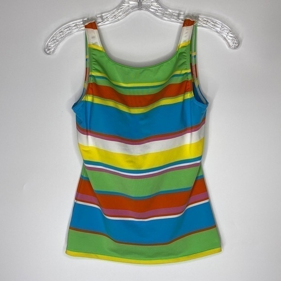Lauren Ralph Lauren Colorful Striped Swimsuit Tankini Top Size 6 - Picture 1 of 6